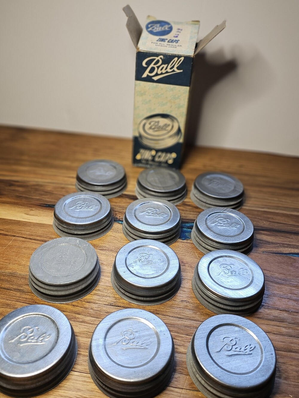 Ball Zinc Caps For Mason Jars Regular Mouth Porcelain Lined 12 Ct Original Box